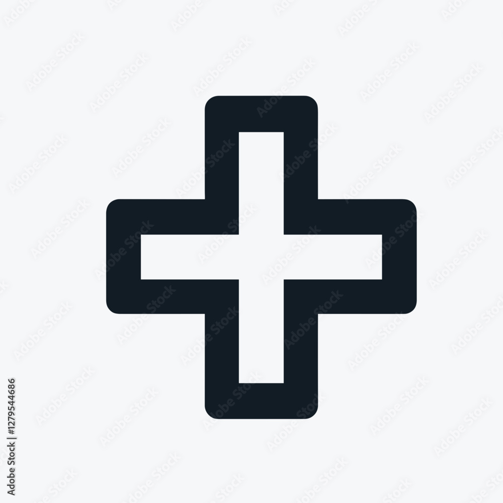 Cross symbol in minimalist design Cross symbol in minimalist design