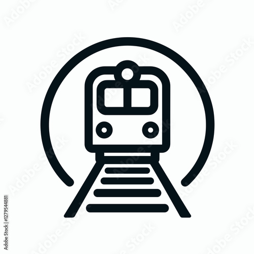 Train illustration on railway track