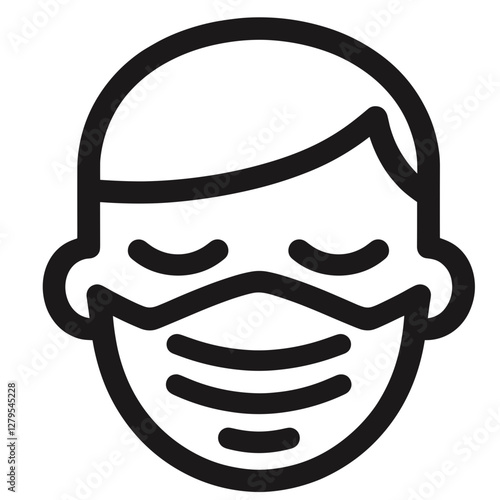 Masked person with closed eyes