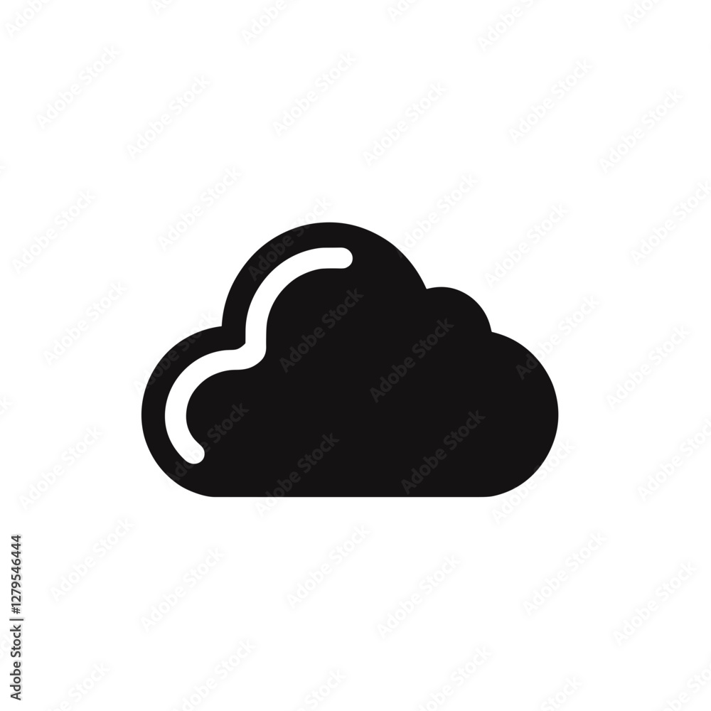 Black cloud silhouette against white background Black cloud silhouette against white background