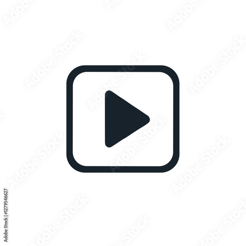 Free Download Play button icon in minimalist style - GFXLoad