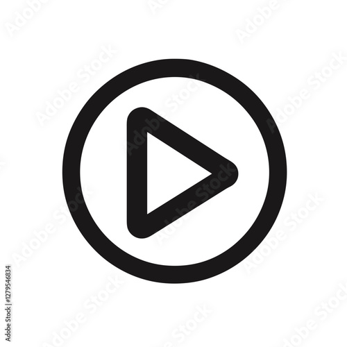 Free Download Play button symbol in black circle on white background - GFXLoad