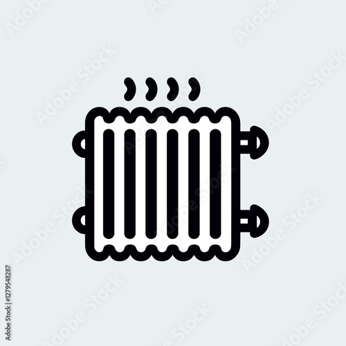 Radiator heating system illustration on light background