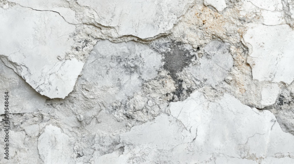 Obraz premium Modern grey paint limestone texture background in white light seam home wall paper. Back flat subway concrete stone table floor concept surreal granite panoramic stucco surface background grunge wide.