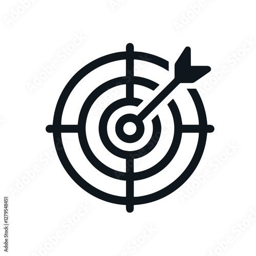 Target symbol with arrow hitting bullseye