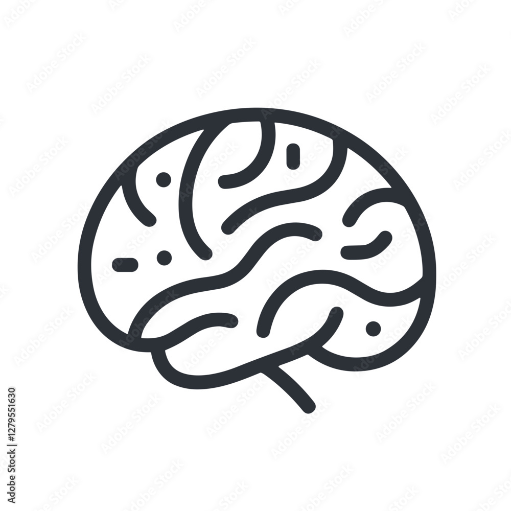 Brain illustration with abstract lines Brain illustration with abstract lines