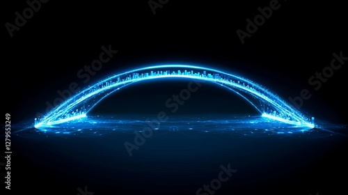 Digital innovation bridge virtual space graphic design futuristic environment abstract concept