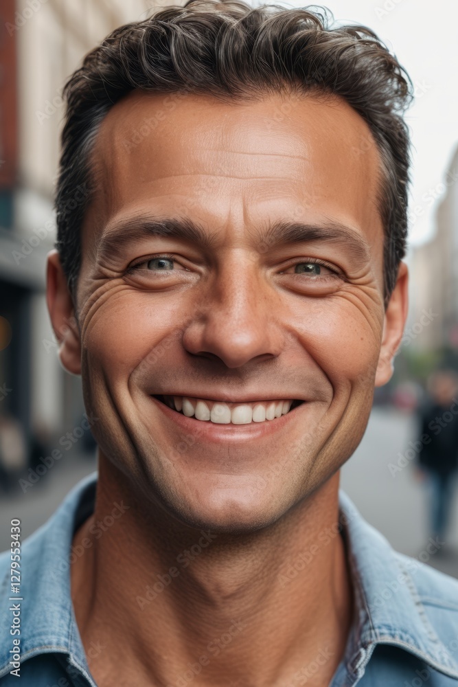 Obraz premium smiling man with a blue shirt and a blue shirt on