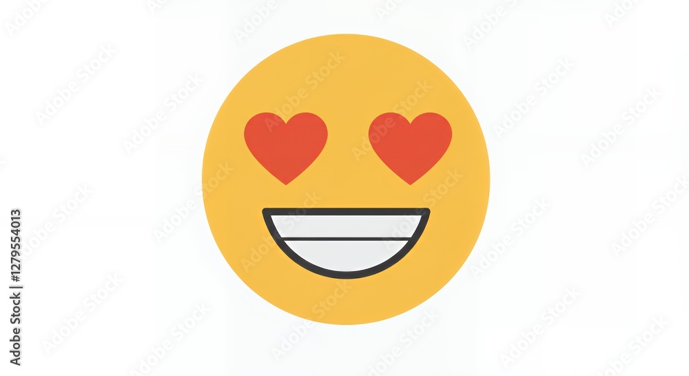 A smiling emoji with heart-shaped eyes, conveying love and affection. A smiling emoji with heart-shaped eyes, conveying love and affection.