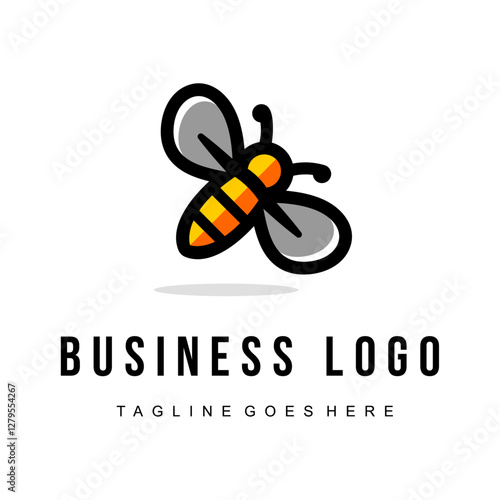 Playful Bee Logo with Bold Outline – Cute and Kid-Friendly Design