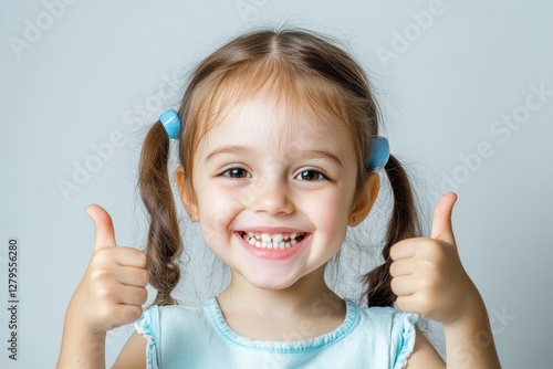 Happy Girl Experiencing Painless Dental Treatment with Laughing Gas: A Comfortable Journey for Children's Dental Health