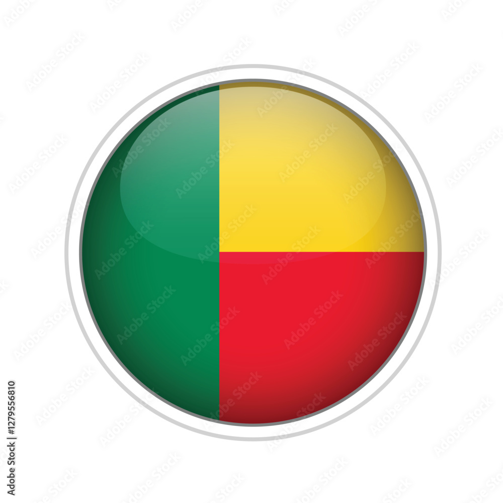 Fototapeta premium Benin Flag Sphere Vector