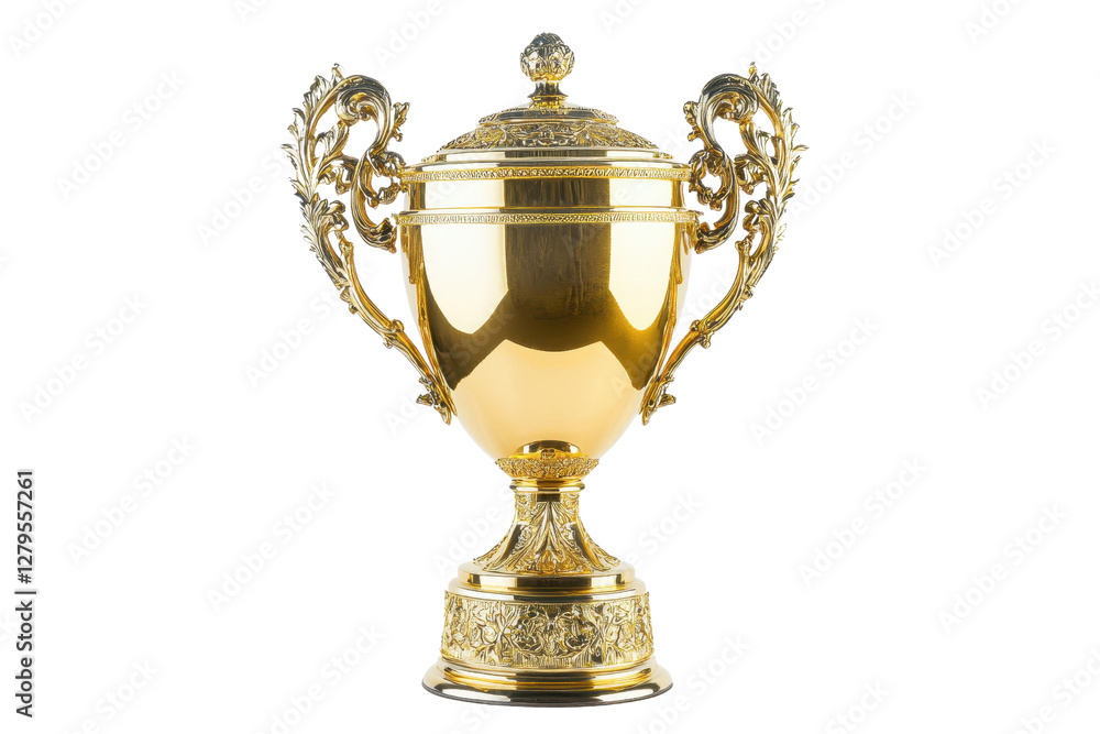A Golden Trophy Symbolizing Achievement And Victory On An Isolated Background With Intricate Details. Illustrating Success And Celebration A Golden Trophy Symbolizing Achievement And Victory On An Isolated Background With Intricate Details. Illustrating Success And Celebration