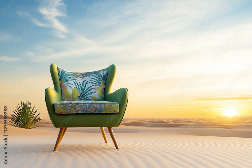 Fototapeta premium Deserted armchair in the Sand 