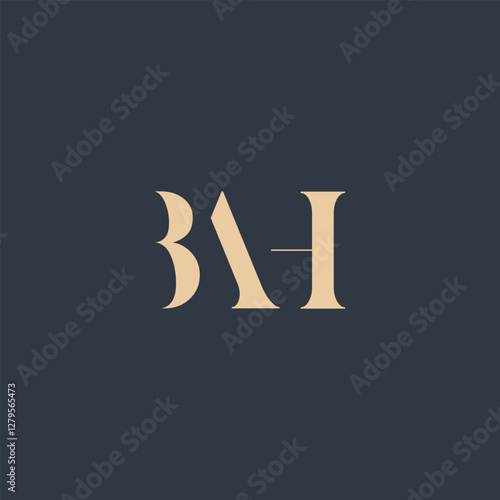 BAH abstract letter logo design. This logo is designed by three abstract letters.