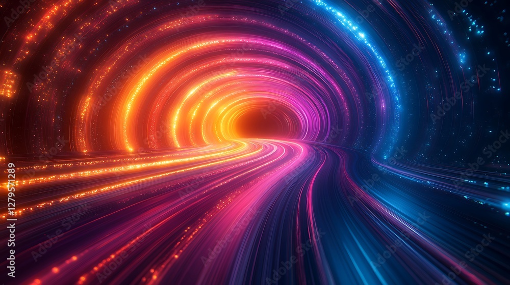 Abstract Light Tunnel with Fast-Moving Colors high resolution hd photo Abstract Light Tunnel with Fast-Moving Colors high resolution hd photo