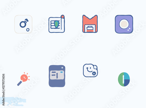Wallpaper Mural Minimalist App Icons Set for Websites - Vector Illustration Torontodigital.ca