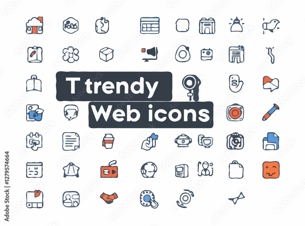 Trendy Web Icons Bundle for Creative Interfaces Trendy Web Icons Bundle for Creative Interfaces