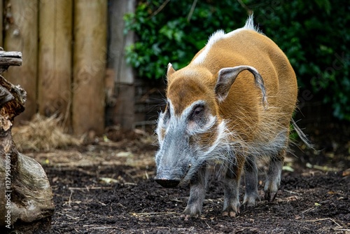 The Red River Hog (Potamochoerus porcus) or Bushpig.