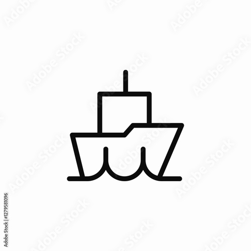 fishing boat icon sign vector