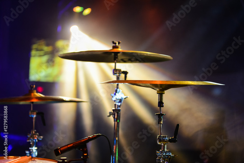 Wall Mural closeup detail of drum set