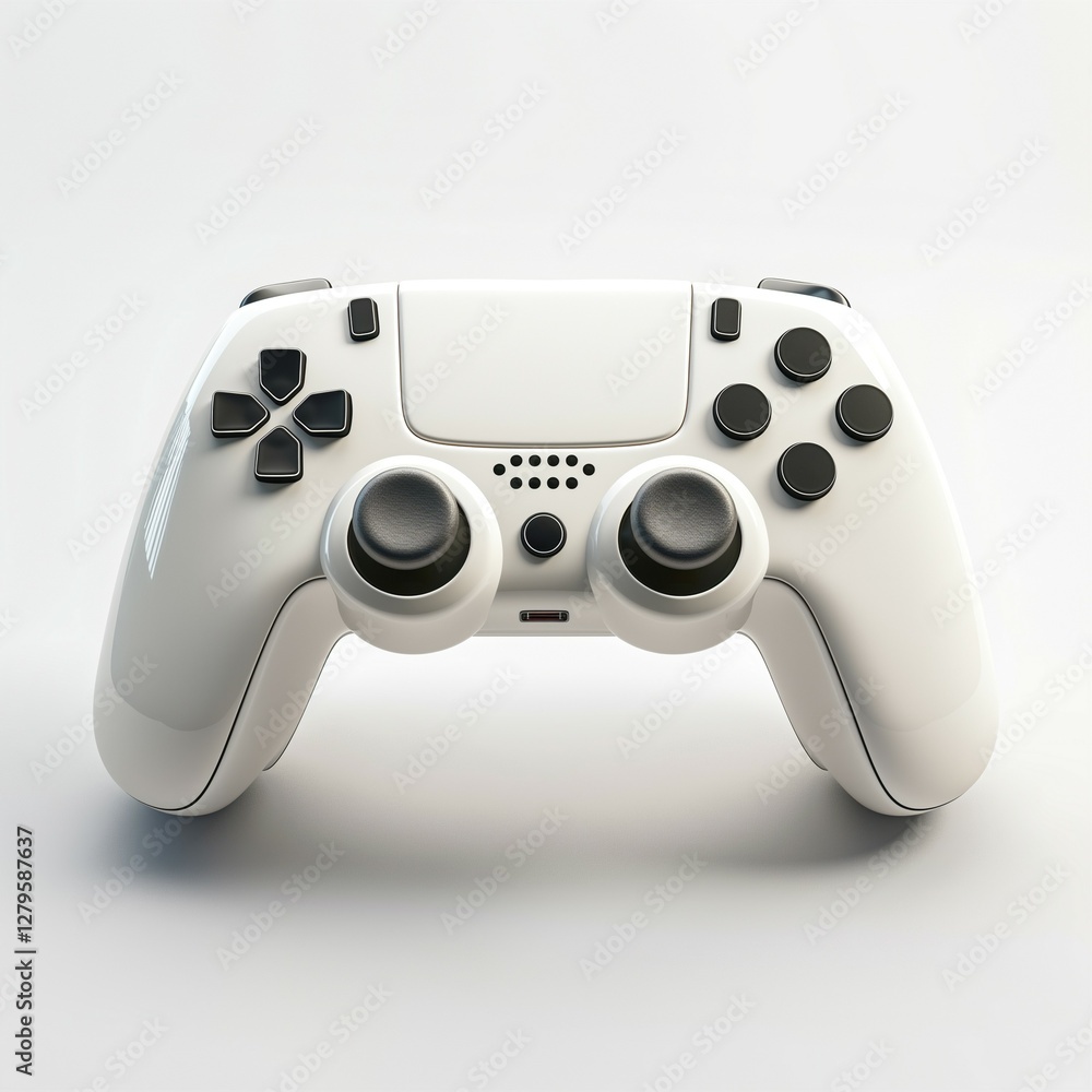 A sleek white gaming controller with dual joysticks and buttons, symbolizing modern gaming technology.