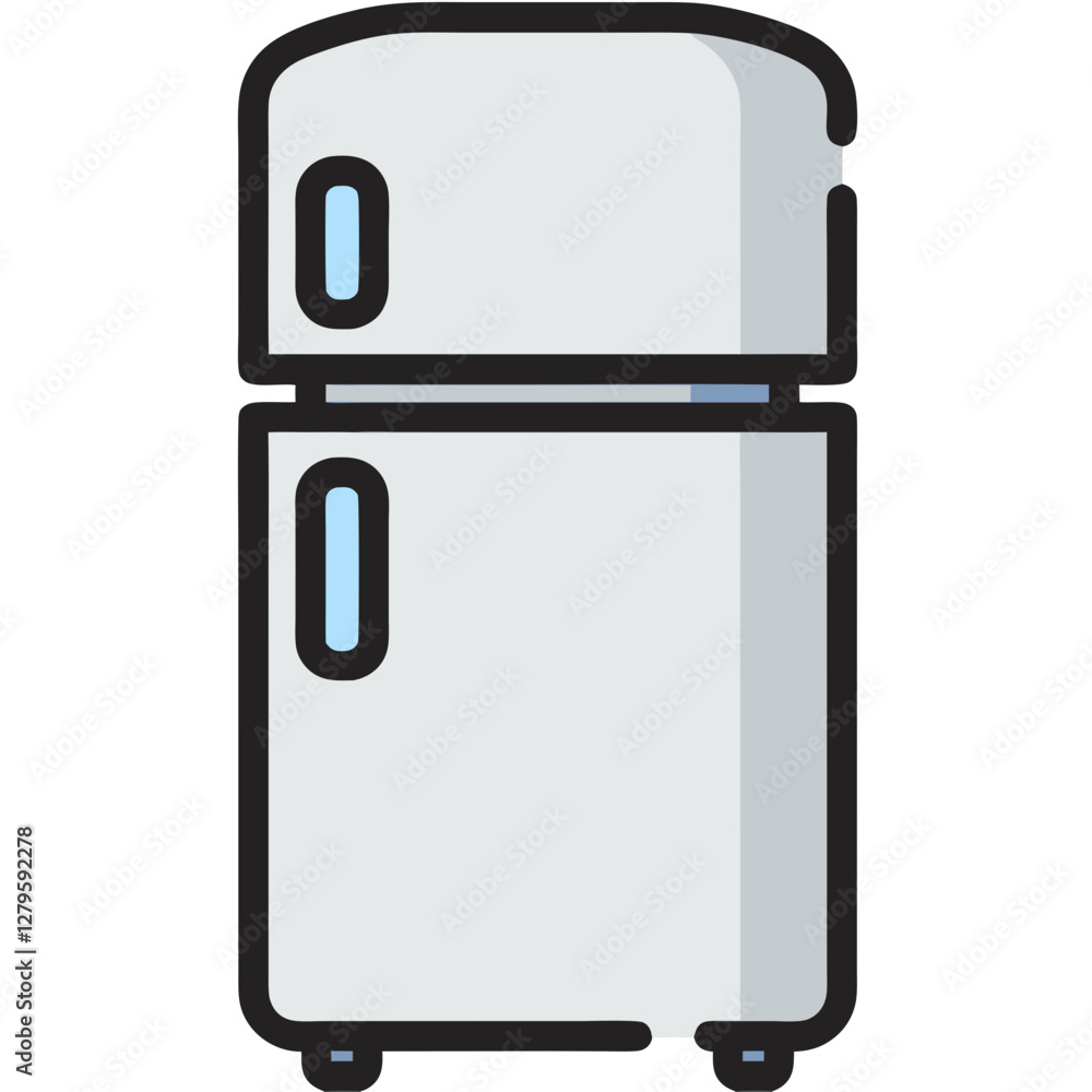 modern refrigerator isolated on white vector illustration modern refrigerator isolated on white vector illustration