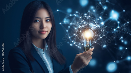 woman with light bulb