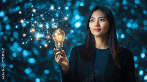 woman holding a bulb