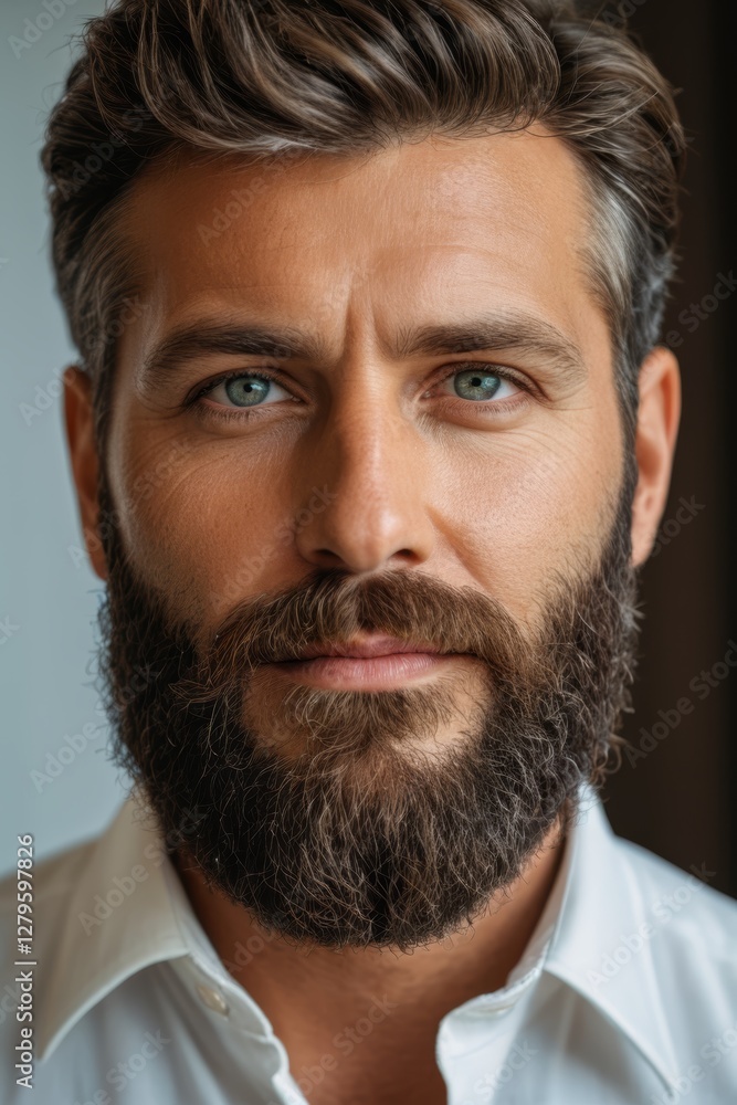 arafed man with a beard and a white shirt looking at the camera arafed man with a beard and a white shirt looking at the camera