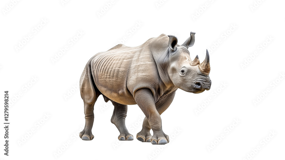 Rhinoceros walking in a natural setting Rhinoceros walking in a natural setting