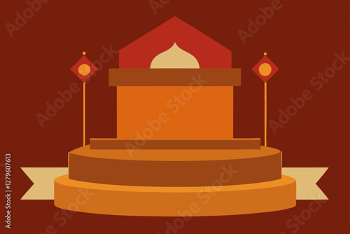 vector illustration of a podium
