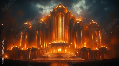 Glowing golden gateway to another world HD pictures