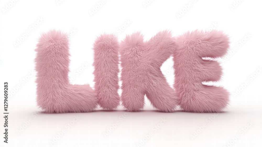 Furry 'Like': A whimsical and soft text rendering of the word Furry 'Like': A whimsical and soft text rendering of the word