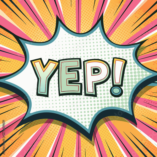 Vibrant comic book speech bubble, for pop art posters and dynamic social media post communications