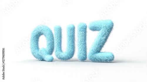 Quiz in Soft Texture: A close-up studio shot showcases the word 