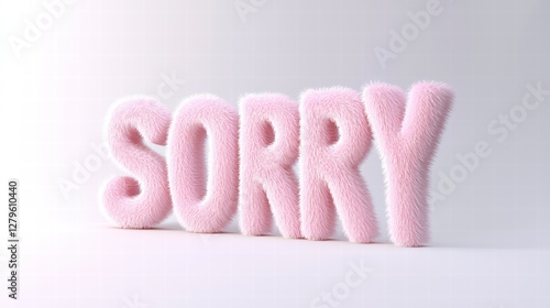 Furry Apology: A close-up view of the word 