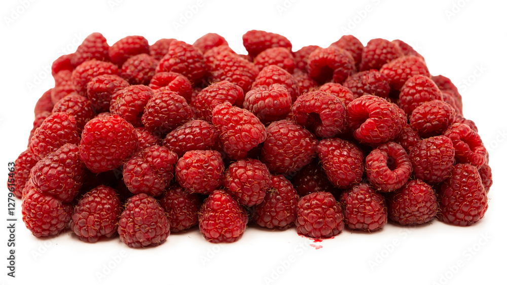 Tasty fresh raspberry isolated on a white background. Top view. Tasty fresh raspberry isolated on a white background. Top view.