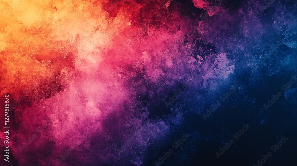 A colorful, abstract painting of a galaxy with a mix of blue, purple A colorful, abstract painting of a galaxy with a mix of blue, purple