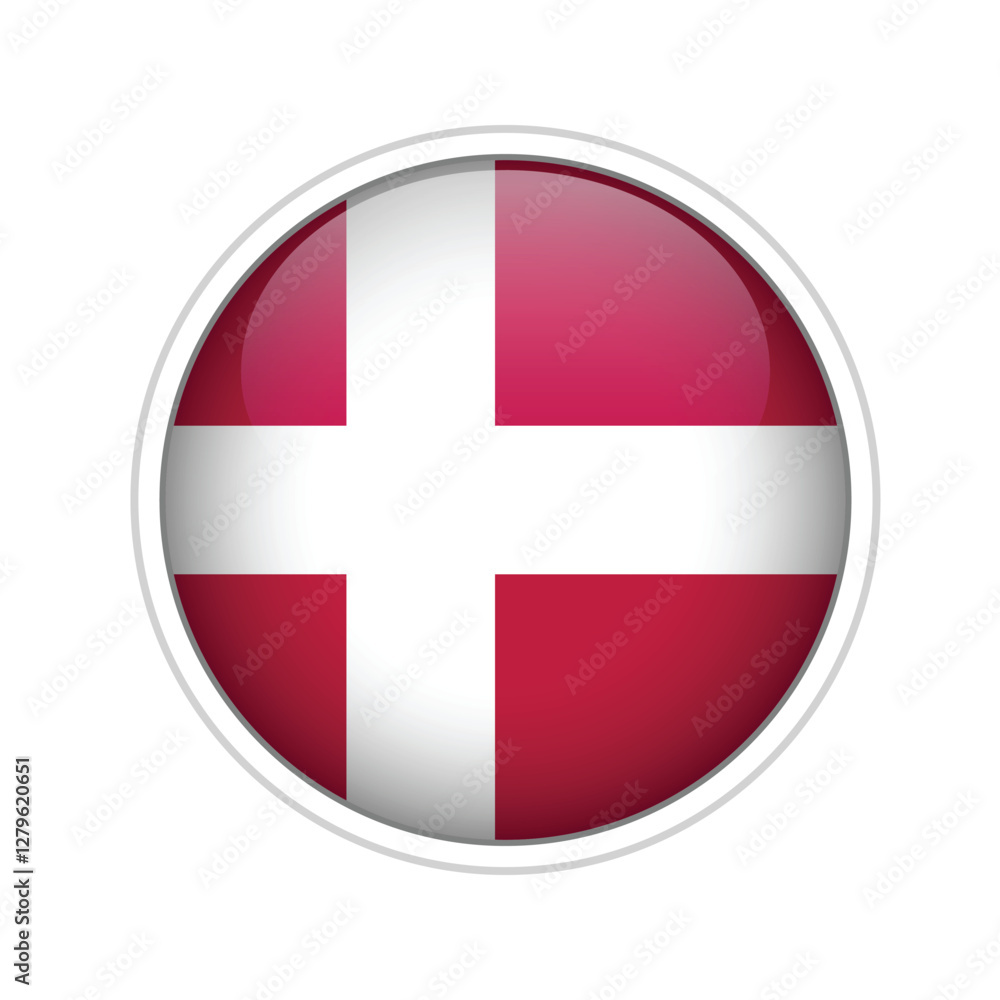 Denmark Flag Sphere Vector Denmark Flag Sphere Vector