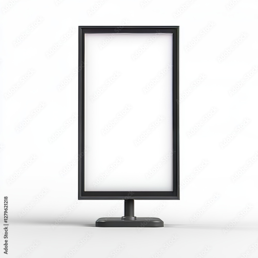 Empty Digital Signage or Promotional Display Stand with Clear Screen Empty Digital Signage or Promotional Display Stand with Clear Screen