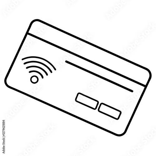 Minimalist credit card with wireless payment symbol