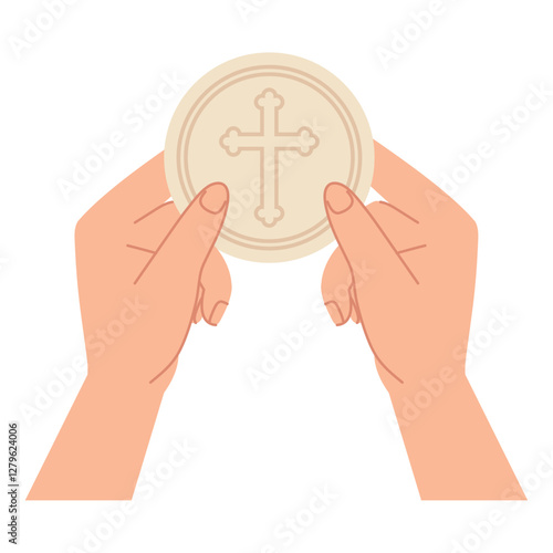 Hands With the Holy Host, Consecration of bread and wine in the body and blood of Jesus
