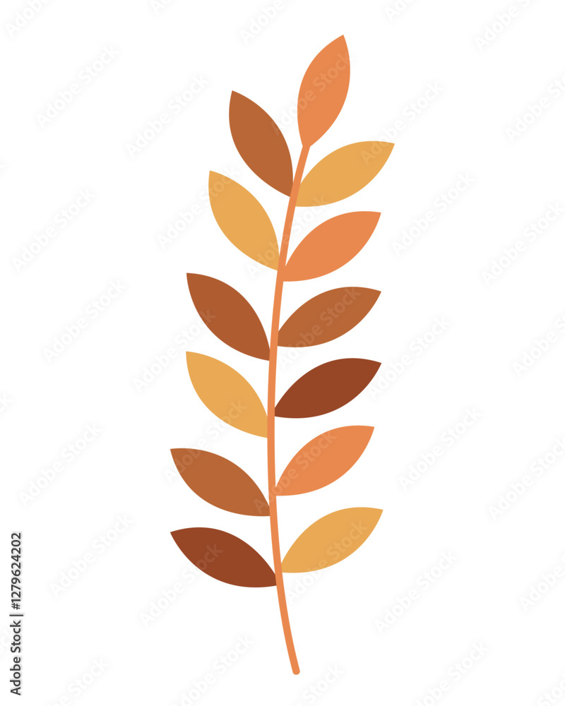 Autumn fall leaves, Forest design elements illustration Autumn fall leaves, Forest design elements illustration