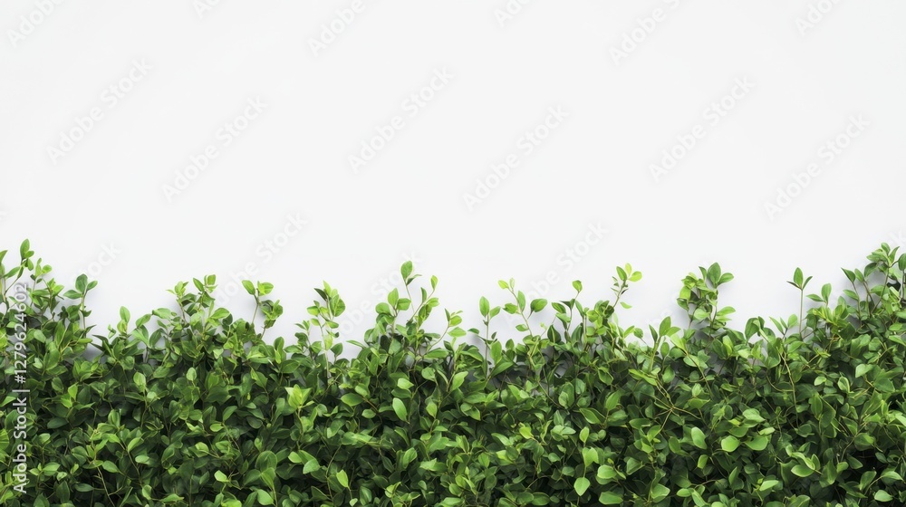 Greenery Border on White Background for Creative design. Greenery Border on White Background for Creative design.
