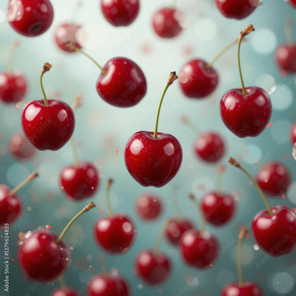 Seamless pattern with cherry berries,cherries on a white background,Fresh cherry collection isolated on white background with clipping path.png Seamless pattern with cherry berries,cherries on a white background,Fresh cherry collection isolated on white background with clipping path.png
