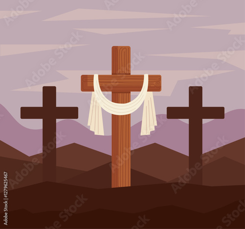 Cross of Jesus Christ Landscape Concept