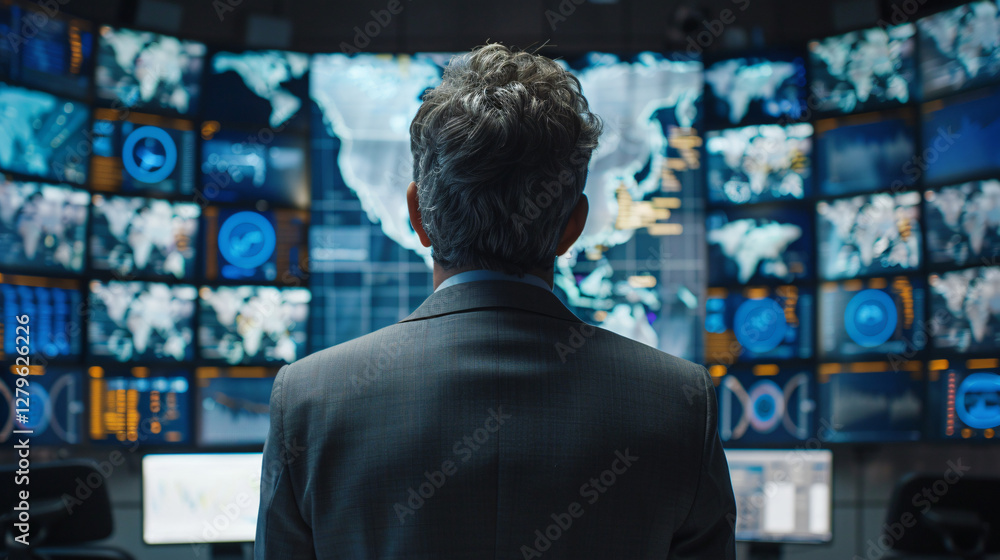 A high-tech control center where cybersecurity experts monitor a blue network, ensuring secure communications and preventing data breaches A high-tech control center where cybersecurity experts monitor a blue network, ensuring secure communications and preventing data breaches