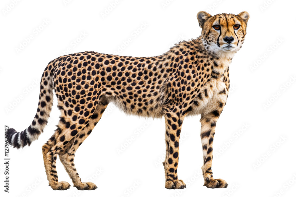Cheetah standing gracefully in a bright setting Cheetah standing gracefully in a bright setting