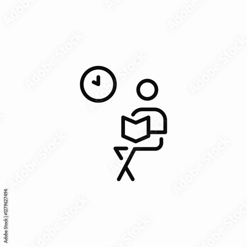 waiting room icon sign vector